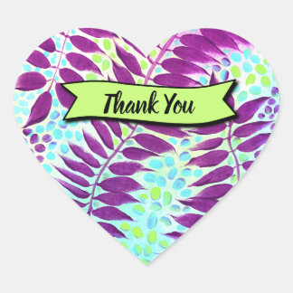 Moderne Vegetation Stilvoll Botanisch Herz-Aufkleber