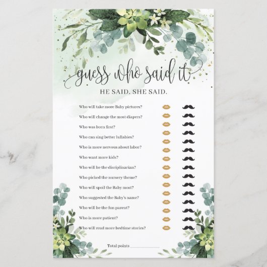 Moderne Vegetation Sukkulent erraten, wer es Spiel (Vorderseite)