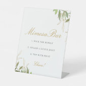 Moderne Vegetation und Gold Mimosa Bar Sockelschild (Vorderseite)