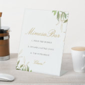 Moderne Vegetation und Gold Mimosa Bar Sockelschild (In SItu)