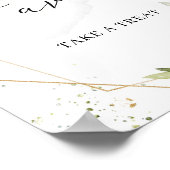 Moderne Vegetation verlasse goldenes geometrisches Poster (Ecke)