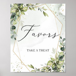 Moderne Vegetation verlasse goldenes geometrisches Poster