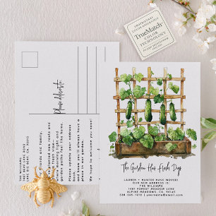 Moderne Vegetation Wasserfarben Neue Trends Ankündigungspostkarte