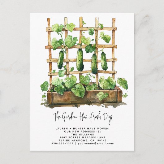 Moderne Vegetation Wasserfarben Neue Trends Ankündigungspostkarte (Vorderseite)