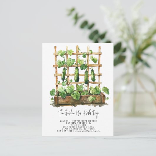 Moderne Vegetation Wasserfarben Neue Trends Ankündigungspostkarte (Stehend Vorderseite)