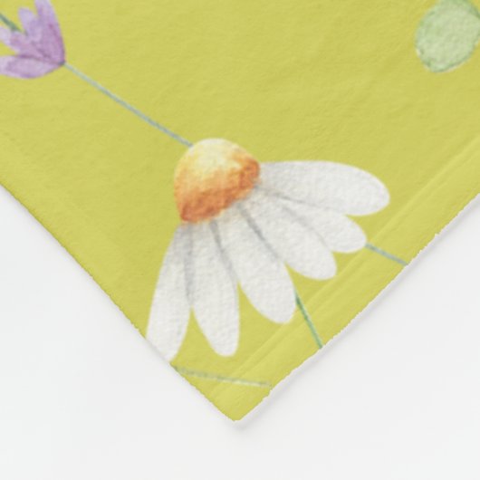 Moderne Vegetation Wasserfarben Rustikale Botanisc Fleecedecke (Ecke)