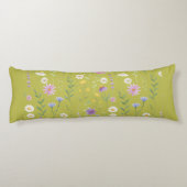 Moderne Vegetation Wasserfarben Rustikale Botanisc Seitenschläferkissen (Rückseite)