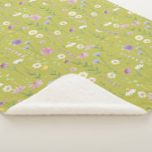 Moderne Vegetation Wasserfarben Rustikale Botanisc Sherpadecke (3/4)