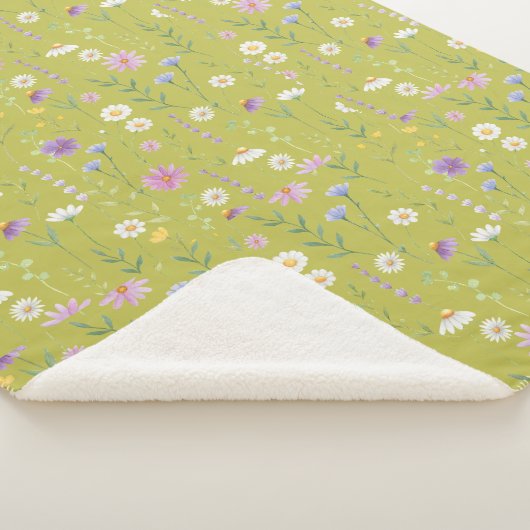 Moderne Vegetation Wasserfarben Rustikale Botanisc Sherpadecke (3/4)