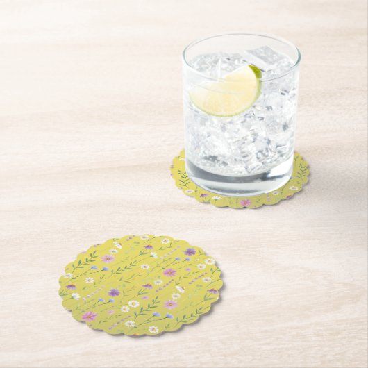 Moderne Vegetation Wasserfarben Rustikale Botanisc Untersetzer (Vor Ort)