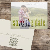 Moderne Vellum Simple Elegant Foto QR Code Website Save The Date