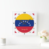 Moderne venezolanische Flagge, Venezuela Zuhause / Quadratische Wanduhr (Zuhause)