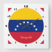 Moderne venezolanische Flagge, Venezuela Zuhause / Quadratische Wanduhr (Vorderseite)