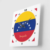 Moderne venezolanische Flagge, Venezuela Zuhause / Quadratische Wanduhr (Winkel)