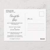 Moderne Veränderung des Date Wedding Foto floral Postkarte (Rückseite)