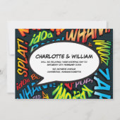 Moderne Veränderung des Datums Spaß-Sprechblase Save The Date (Rückseite)