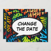 Moderne Veränderung des Datums Spaß-Sprechblase Save The Date (Vorne/Hinten)