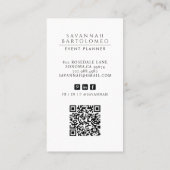 Moderne Veranstaltungsplaner Foto QR Code Social M Visitenkarte (Rückseite)