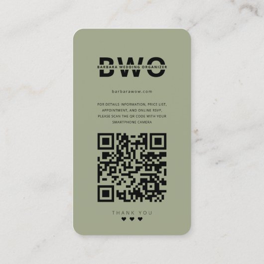 Moderne Veranstaltungsplaner - Startseite Visitenkarte (Rückseite)