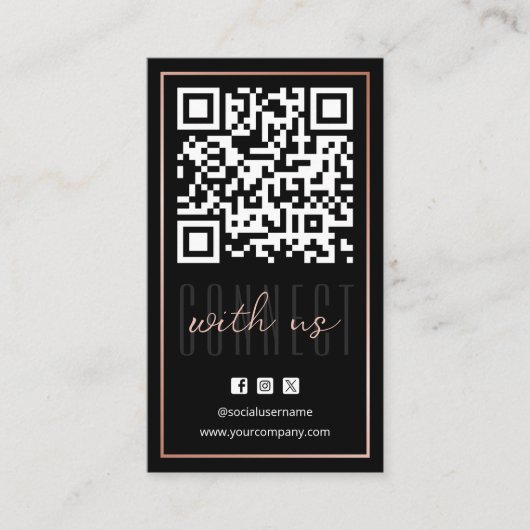 Moderne Verbindung mit QR-Rose in den USA - Gold B Visitenkarte (Vorderseite)