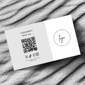 Moderne Verbindung mit uns Logo QR Code grau weiß Visitenkarte