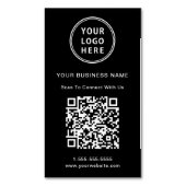 Moderne Verbindung mit unserem Logo QR Code Schwar Magnetische Visitenkarte (Vorderseite Vertikal)
