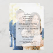 Moderne verblichene Foto Geometric Wedding Einladung (Vorne/Hinten)