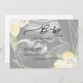 Moderne, verblichene Ultraschalldusche mit Blumenm Einladung (Vorne/Hinten)