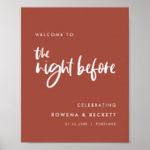 Moderne verbrannte Backsteine Willkommen in der Na Poster (Vorne)