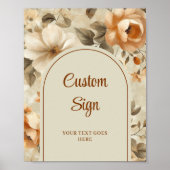 Moderne verbrannte Orange-Sage-Blumen-Hochzeit Poster (Vorne)