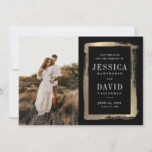Moderne vergoldete Rahmen-Foto-Hochzeit Save The Date