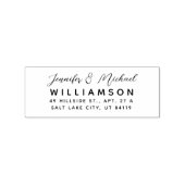 Moderne Verheiratete Couple Minimale Rücksendeadre Gummistempel (Prägung)