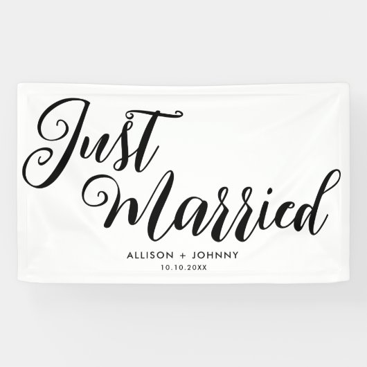 Moderne, verheiratete Hochzeitsempfehlung einfach Banner (Horizontal)
