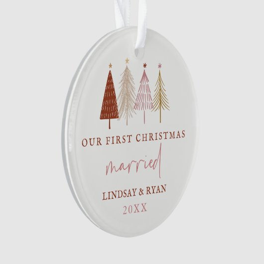 Moderne Verheiratete Neugeborene Ornament (Vorderseite)