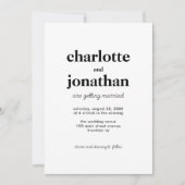 Moderne Verheiratete Typografie QR Code Foto Hochz Einladung (Vorderseite)