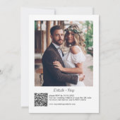 Moderne Verheiratete Typografie QR Code Foto Hochz Einladung (Rückseite)