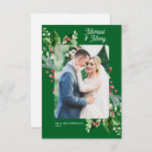 Moderne Verheiratete und fröhliche Hochzeitsankünd Dankeskarte (Vorne/Hinten)