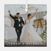 Moderne Verheiratete und komfortable Foto Glasdeko Ornament Aus Glas (Rückseite)