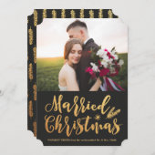 Moderne Verheiratete Weihnachten | Pine Gold Foto (Vorne/Hinten)