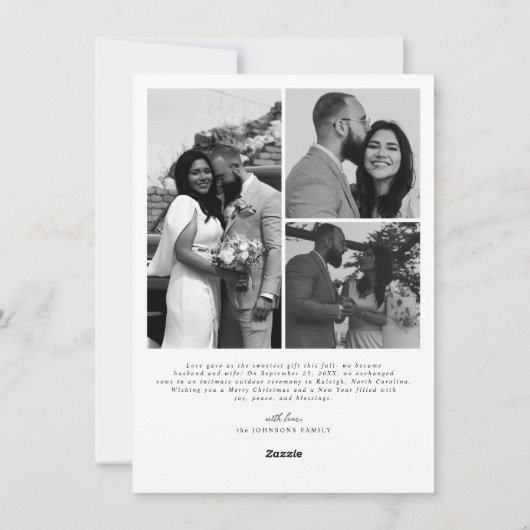 Moderne, Verheiratete Weihnachtsschrift Feiertagskarte (Rückseite)