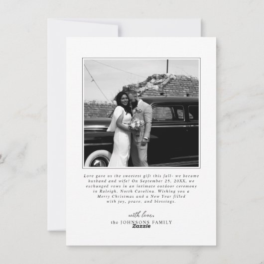 Moderne, Verheiratete Weihnachtsschrift Feiertagskarte (Rückseite)