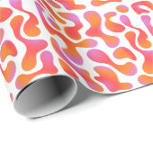 Moderne Verlaufs-Blobs in Rosa und Orange Geschenkpapier (Rolleneckpunkt)
