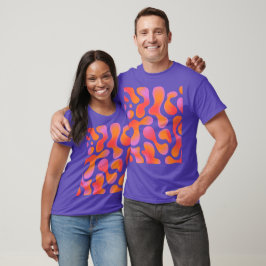 Moderne Verlaufs-Blobs in Rosa und Orange T-Shirt