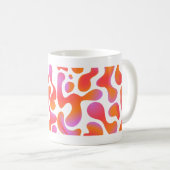 Moderne Verlaufs-Blobs-Muster in Rosa und Orange Kaffeetasse (VorderseiteRechts)