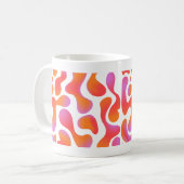 Moderne Verlaufs-Blobs-Muster in Rosa und Orange Kaffeetasse (Vorderseite Links)