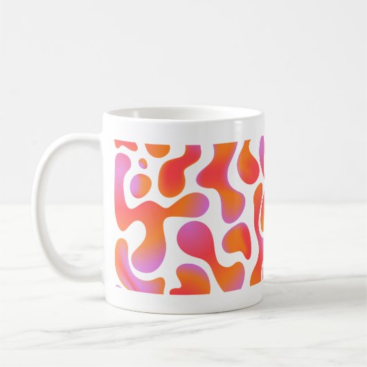 Moderne Verlaufs-Blobs-Muster in Rosa und Orange Kaffeetasse (Links)