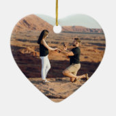 Moderne Verlobte Weihnachtsnamen & Foto Keramik Ornament (Hinten)