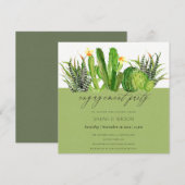 MODERNE VERLOBUNG CACTUS FLORAL GARDEN WATERCOLOR EINLADUNG (Vorne/Hinten)