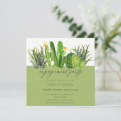MODERNE VERLOBUNG CACTUS FLORAL GARDEN WATERCOLOR EINLADUNG (Stehend Vorderseite)