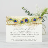 Moderne Verlobung der Pfauenfedern mit Wirbelschac Einladung (Stehend Vorderseite)